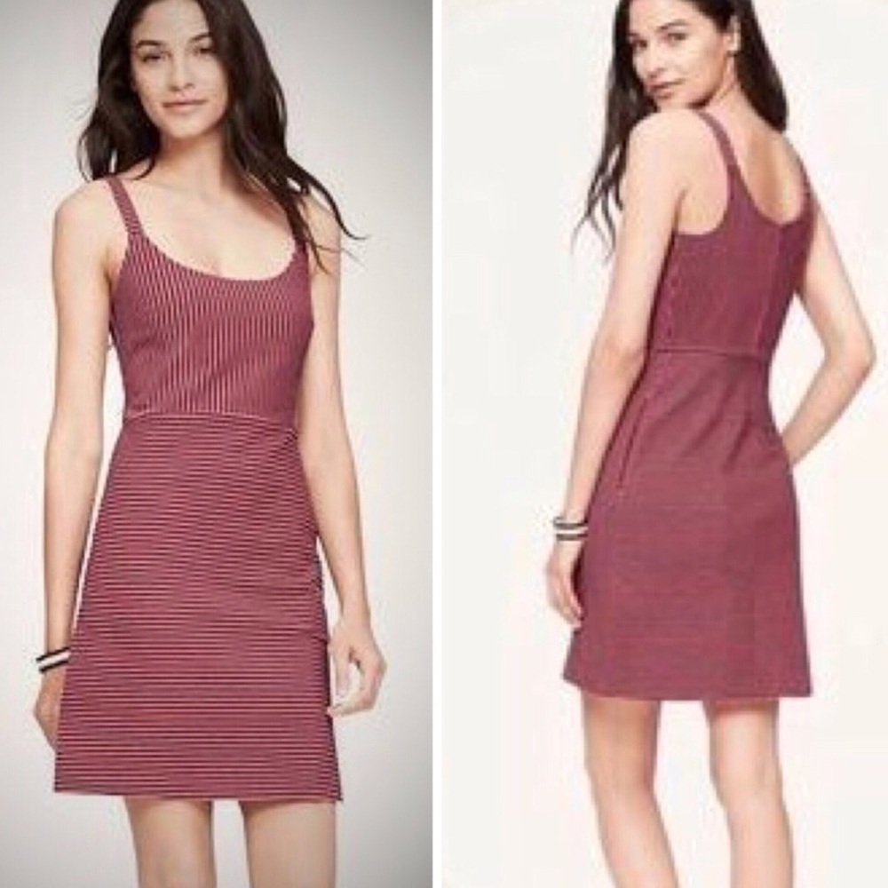 Ann Taylor LOFT textured striped tank dress